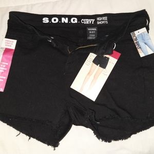 High Rise Short Jean shorts black